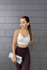Kadın İp Askılı Fitilli Pedli Örme Crop Top Bluz
